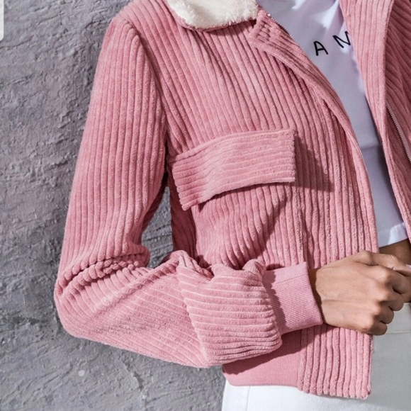 🌈🌼HP🌈🌼Dusty Pink Faux Corduroy Jacket - Picture 4 of 8